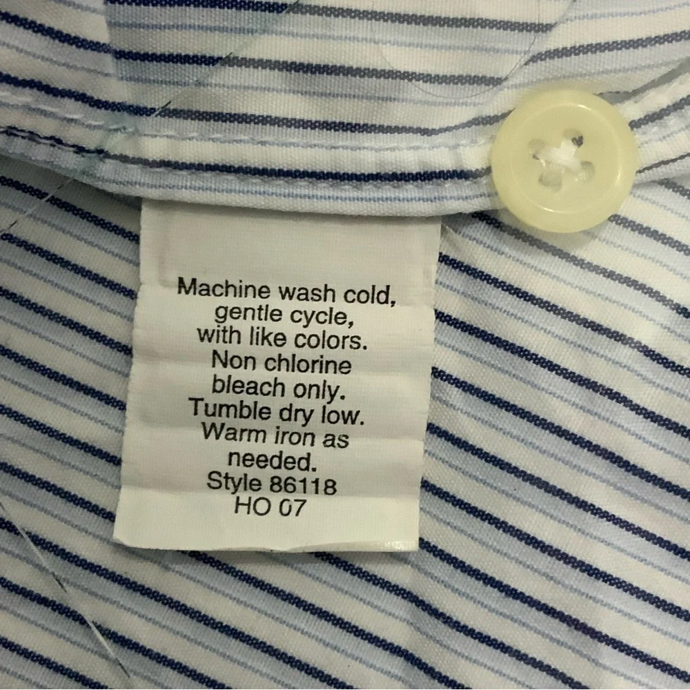 J. Crew Mens Shirt Long Sleeve Button Up Dressy Casual Preppy Pinstripe Blue XL